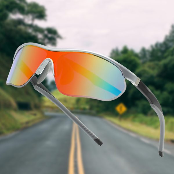 Outdoor sports riding sunglasses new fashion rimless cut edge sunglasses men and women large frame one-piece sunglasses tide