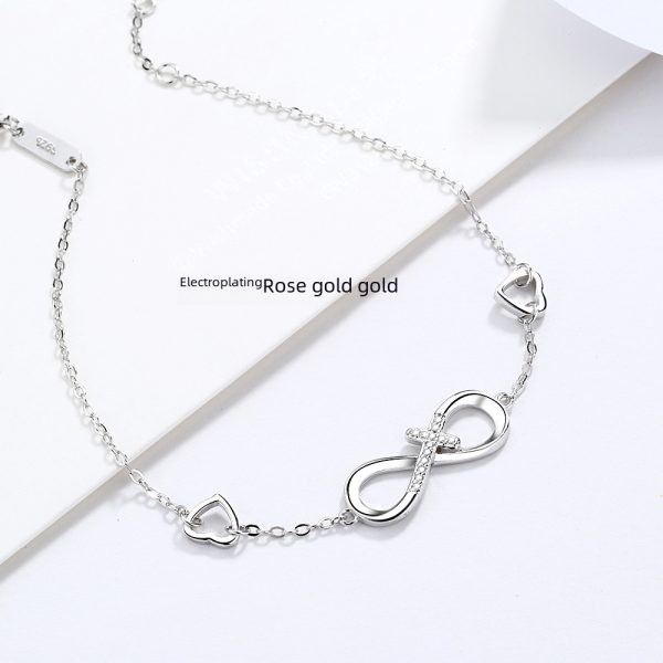 Fashionable Personalized Heart Cross 925 Sterling Silver Bracelet, Elegant Jewelry for Women - 图片 4