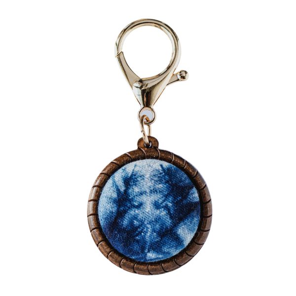 Handmade jewelry tie dye plant blue dye pattern retro keychain bag pendant artistic accessories tourism commemorative gifts