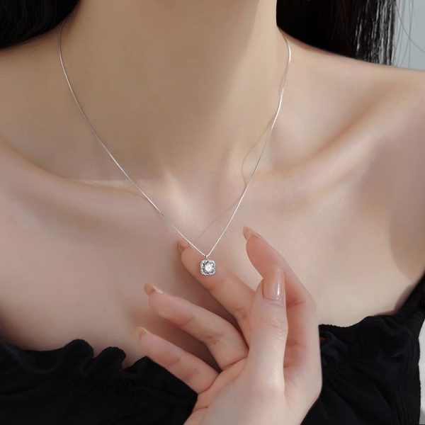 'Little Candy' Zircon Pure Silver s999 Necklace for Women, Light Luxury, Niche, High End, Gift for Girlfriend and Best Friend's Birthday - Image 2