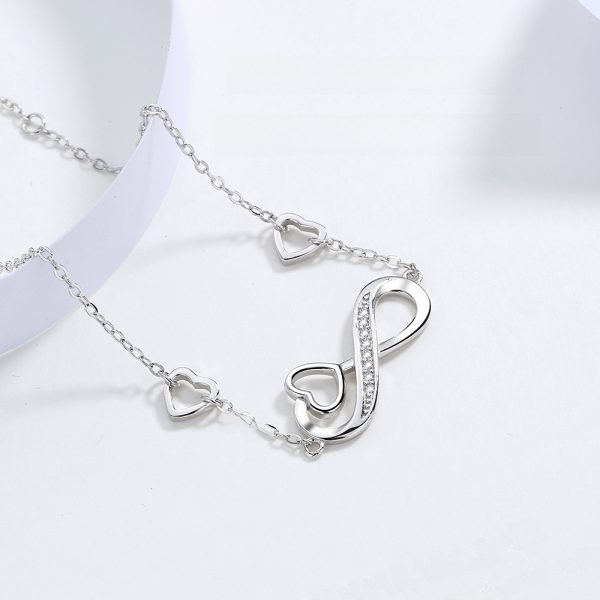 925 pound silver infinite heart wristband, fashionable and versatile girlfriend gift, elegant jewelry for women - 图片 3