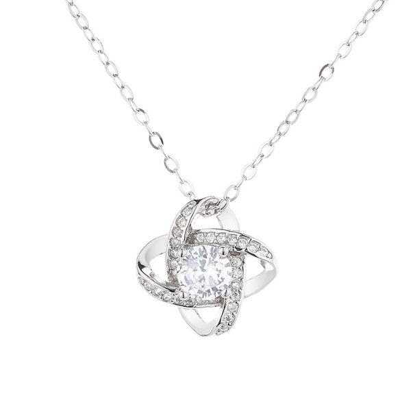 S925 sterling silver clover necklace, simple and eternal star, full diamond zircon pendant, cross-border collarbone chain - 图片 3