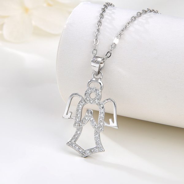 Angel Wings Pendant Necklace, 925 Sterling Silver Lightweight Luxury Clavicle Chain, Unique & Elegant Jewelry for Women - 图片 5