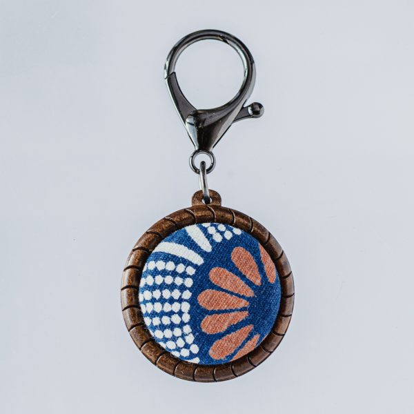 Handmade jewelry tie dye plant blue dye pattern retro keychain bag pendant artistic accessories tourism commemorative gifts - 图片 4