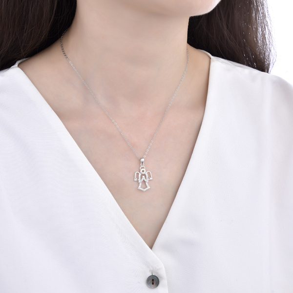 Angel Wings Pendant Necklace, 925 Sterling Silver Lightweight Luxury Clavicle Chain, Unique & Elegant Jewelry for Women - 图片 4