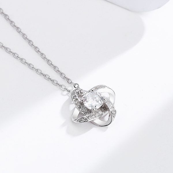 S925 sterling silver clover necklace, simple and eternal star, full diamond zircon pendant, cross-border collarbone chain