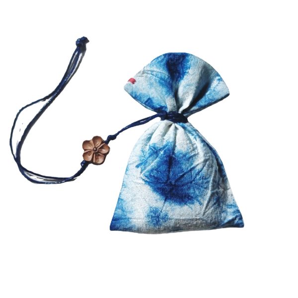 Tie dye sachet, sachet, empty bag, handmade plant pendant, blue dye car, hanging bag, hanging decoration, tourist attraction gift, mugwort - Image 5