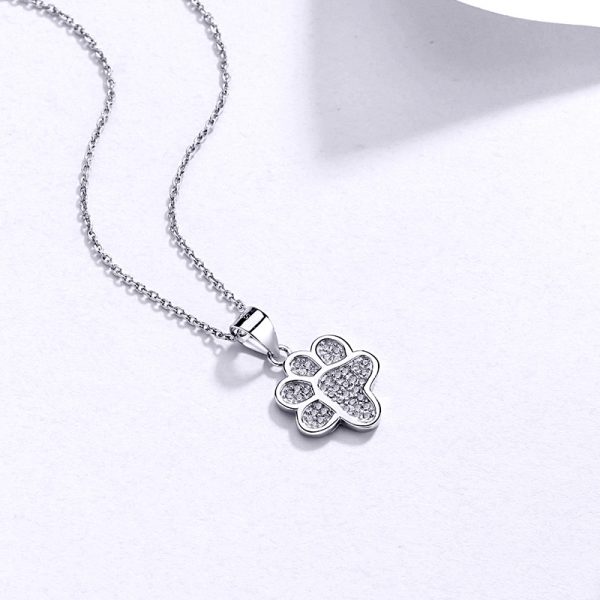 925 Sterling Silver Dog Paw Necklace for Women, High-End Cat Paw Print Pendant, Elegant Clavicle Chain Jewelry - Image 4