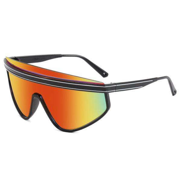 Cyberpunk style sports sunglasses for men and women, technological and colorful sunglasses, personalized cycling glasses