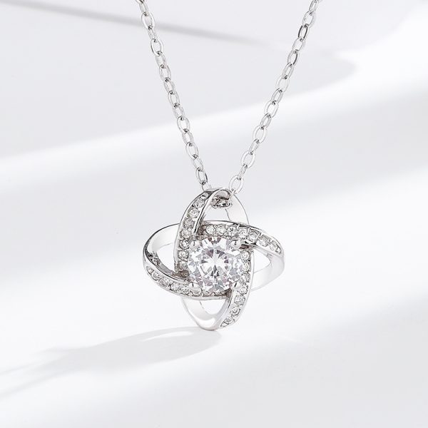 S925 sterling silver clover necklace, simple and eternal star, full diamond zircon pendant, cross-border collarbone chain - 图片 2