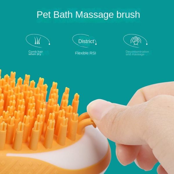 Dog Cat Bath Brush 2-in-1 Pet SPA Massage Comb Soft Silicone Pets Shower Hair Grooming Cmob Dog Cleaning Tool Pet Products - 图片 4