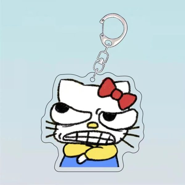 Anime game peripheral HelloKitty crazy daily acrylic keychain, give away backpack pendant to girlfriends and friends - Image 3