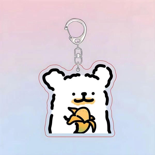 Mango Fire Dragon Line Puppy Acrylic Keychain Couple Pendant Backpack Cartoon Cute Best Friend Pendant Gift - 图片 2