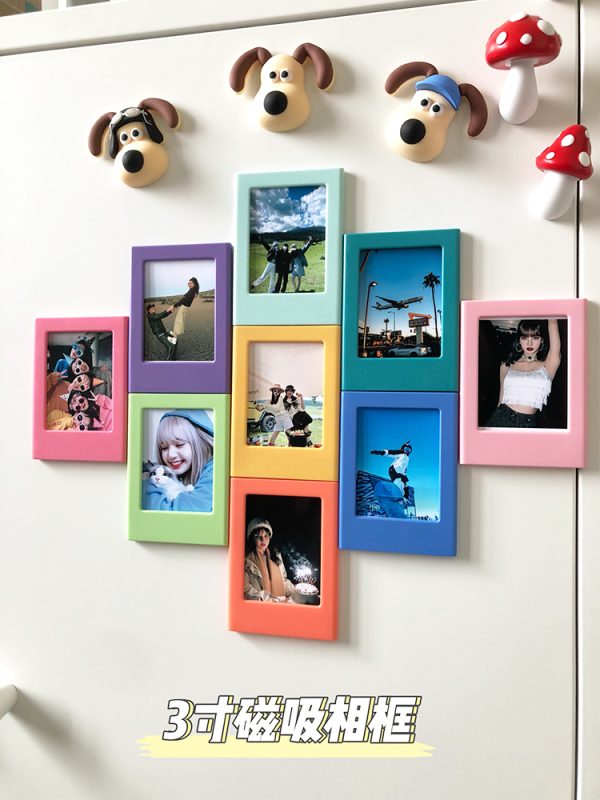 Polaroid Photo Frame Refrigerator Sticker Magnet Creative Internet Celebrity Instagram Style 3-inch Photo Fixed Photo Card Magnetic Frame