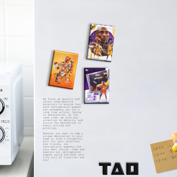 Kobe Bryant Creative Refrigerator Sticker Magnet Original Character Design Star Lakers NBA Week Customizable - 图片 5