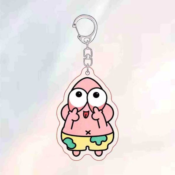 Simple drawing style big star keychain cute cartoon creative funny double-sided transparent backpack pendant acrylic jewelry