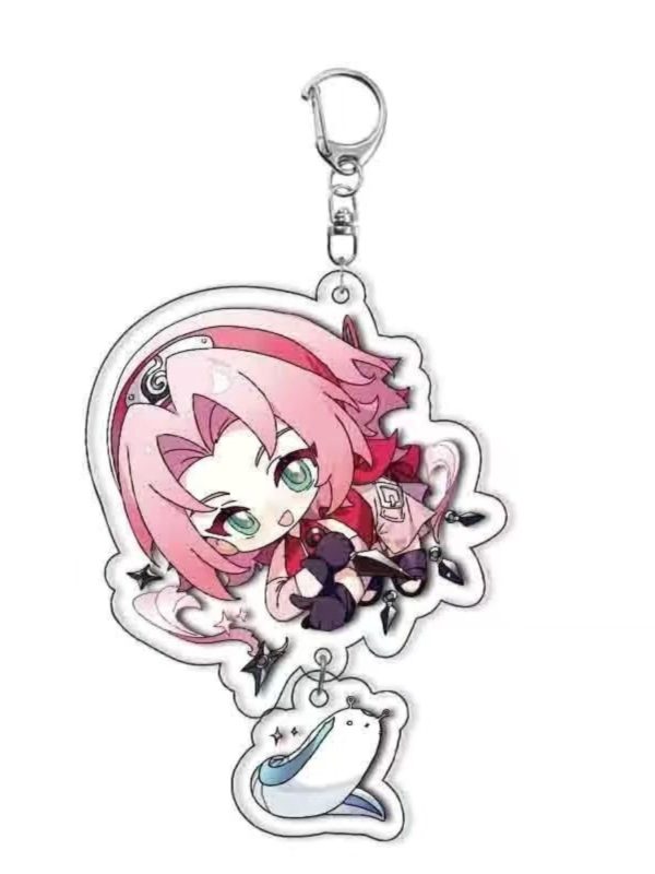 Naruto Acrylic Keychain Naruto Sasuke Chunye Sakura Toda Cartoon anime schoolbag pendant gift - 图片 4