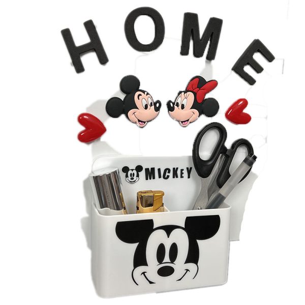 Mickey refrigerator with magnetic storage box, cartoon magnet wall mounted Mickey Mouse desk edge small tool stationery box decoration - 图片 5