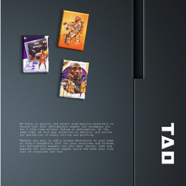 Kobe Bryant Creative Refrigerator Sticker Magnet Original Character Design Star Lakers NBA Week Customizable - 图片 4