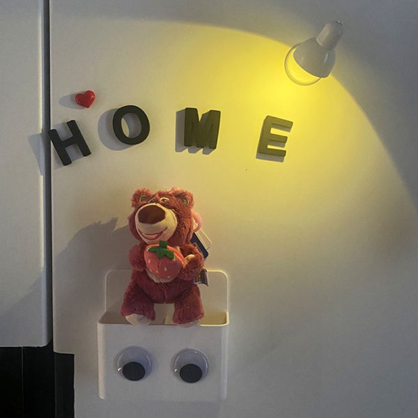 Korean ins cute strawberry bear plush toy refrigerator sticker HOME desk lamp magnetic sticker entrance door magnetic decoration - 图片 3