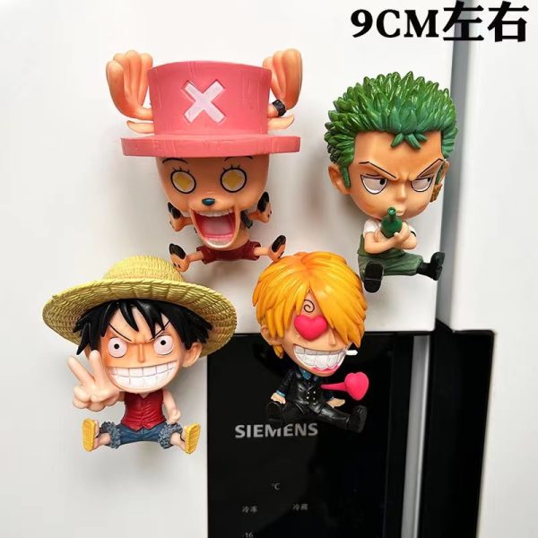 Anime One Piece Cartoon Magnetic Refrigerator Sticker Luffy Qiaoba New House Hole Board Decoration Sticker Solon Home Decoration - 图片 2