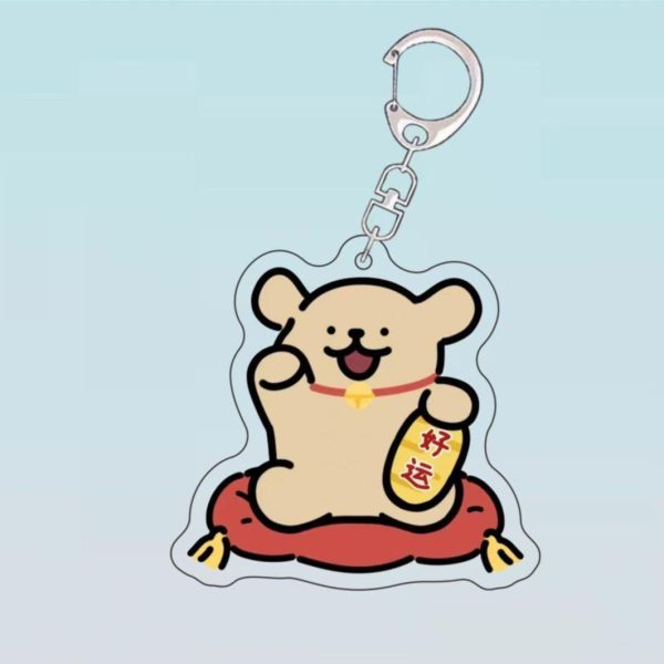 Acrylic keychain with lines for dogs, good luck, wealth, couples, girlfriends, backpacks, pendants, Marzis double-sided sandwich - 图片 2