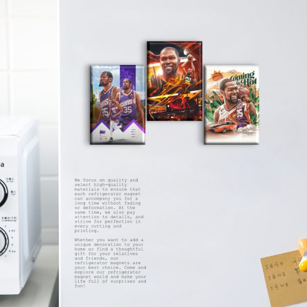 Kevin Durant's Creative Refrigerator Sticker Magnet Original Character Design Star Suns NBA Periphery Customizable - 图片 5