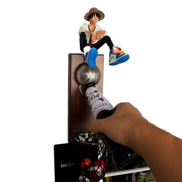 One Piece Luffy Bottle Opener Magnetic Refrigerator Sticker Basketball Beer Creative Magnetic Basket Wine Starter Internet Celebrity Same Style - 图片 5