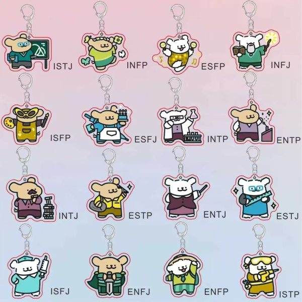 Cartoon Line Puppy MBTI Personality Marzis Acrylic Keychain Cute Pendant Large Event Gift