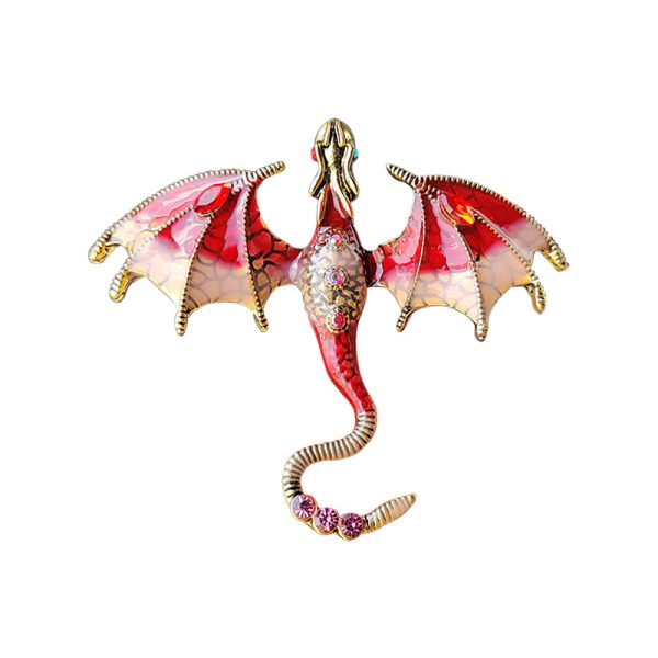 2025 popular retro dragon shaped brooch, women's cartoon high-end feeling brooch DIY elegant temperament personality exaggerated chest flower - Image 5