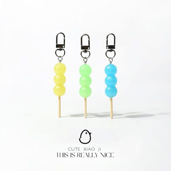 Sweet and colorful Tomatoes on sticks key chain Macaron bag pendant mini accessories simple daily versatile pendant - 图片 5