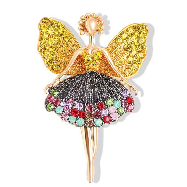 Diamond studded ballet girl brooch, female niche high-end feeling brooch DIY high-end suit chest flower - 图片 3