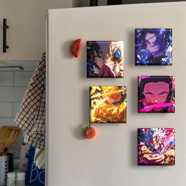 Ghost Slayer Blade My Wife Shanyi You Bean Creative Magnetic Adsorption Acrylic Refrigerator Sticker Anime Peripheral Trendy Play - 图片 4