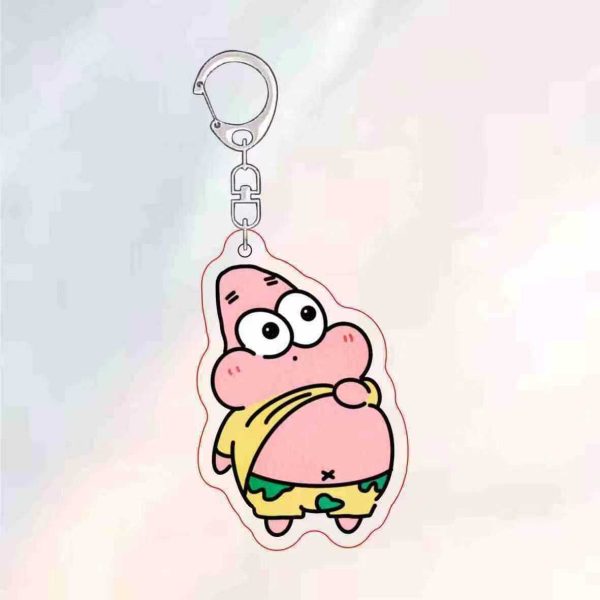 Simple drawing style big star keychain cute cartoon creative funny double-sided transparent backpack pendant acrylic jewelry - Image 5