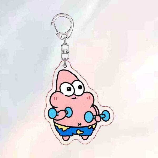 Simple drawing style big star keychain cute cartoon creative funny double-sided transparent backpack pendant acrylic jewelry - 图片 4