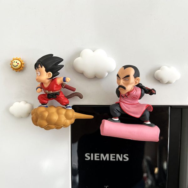 Dragon Ball Flying Red Sun Wukong Refrigerator Sticker Creative Hole Plate Magnetic Sticker Anime Home Decoration Magnetic Sticker