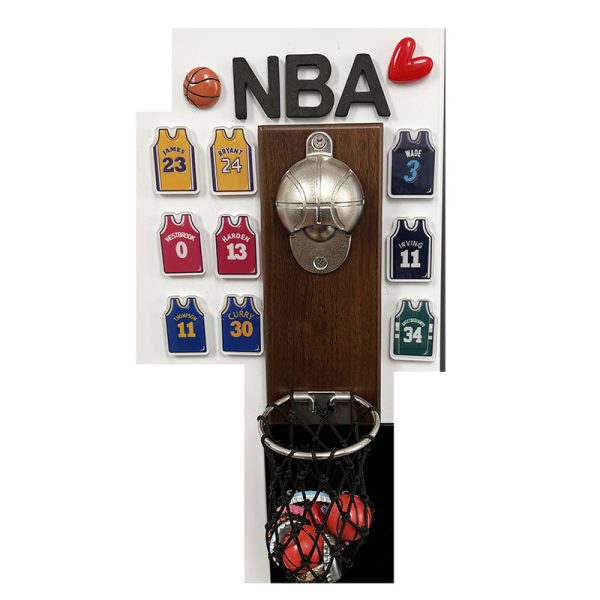 NBA basketball refrigerator sticker bottle opener magnetic suction James Kobe McGrady jersey wall mounted beer screwdriver ball jersey - 图片 5