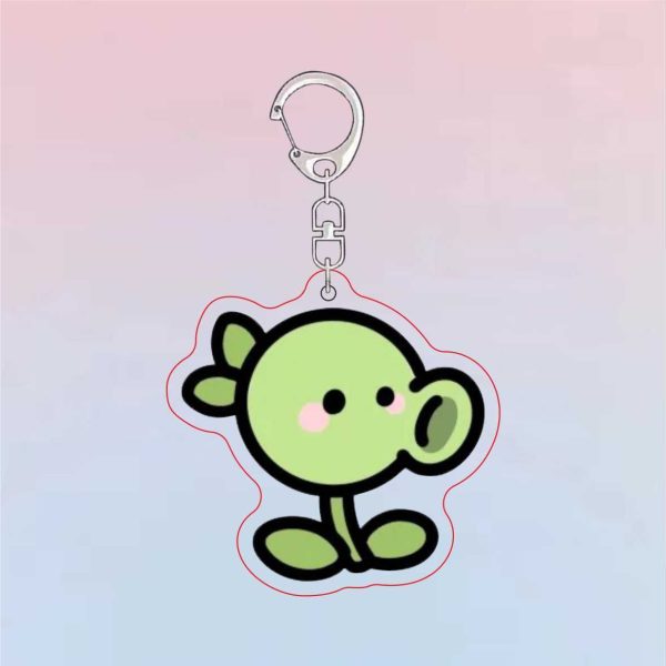 Q-version Plants vs. Zombies Keychain Cartoon Peripheral Expressions Cute Acrylic Friends Backpack Pendant - 图片 4