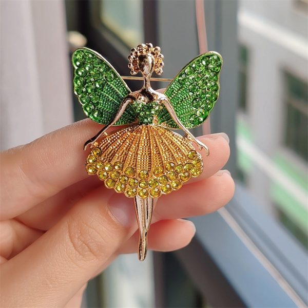 Diamond studded ballet girl brooch, female niche high-end feeling brooch DIY high-end suit chest flower - 图片 2