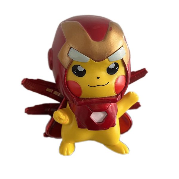 Pok é mon Iron Man Pikachu refrigerator sticker cute and creative magnetic suction 3D anime cartoon refrigerator decoration sticker - Image 5