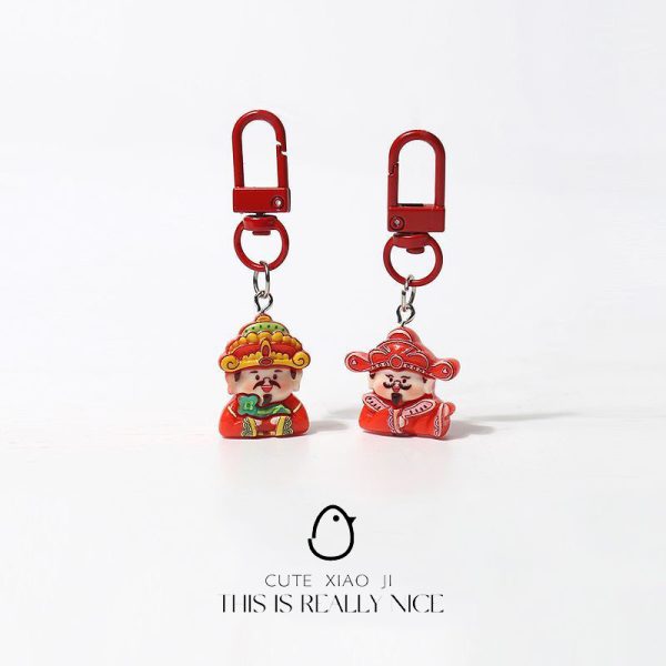 New Year's Red Fortune, Fortune, Longevity, Happiness, God of Wealth, Pendant, Lucky and Auspicious Key Chain, Back Bag, Hanging Decoration, Personalized Creative Accessories - 图片 3