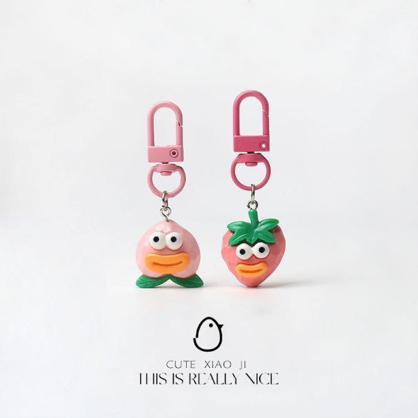 Super cute and small simulation banana fruit keychain pendant bag small pendant mini creative funny accessory - Image 4