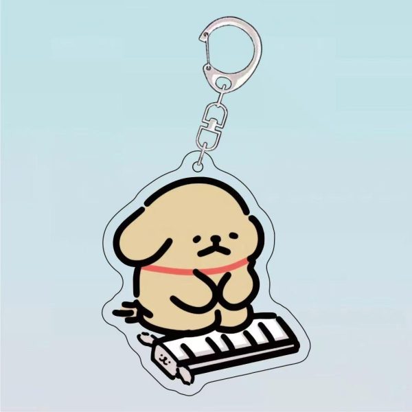 Cute Kneeling Keyboard Line Puppy Marzis Acrylic Keychain Cartoon Couple Fun Backpack Accessories - Image 3