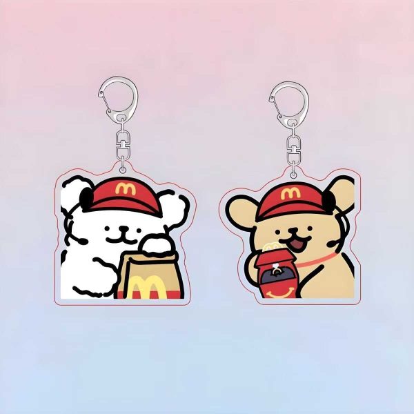 McDonald's Marzis Dog Chick Hair Keychain Couple Girlfriend Cartoon Student Cute Backpack Pendant