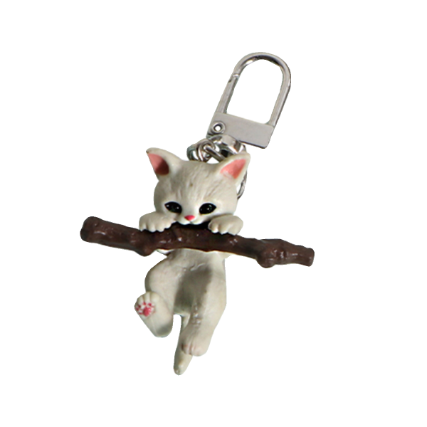 Cartoon Cute 3D 3D corgi Branch Cat Key Chain Resin Doll Pendant Couple Friend Gift Jewelry - 图片 5