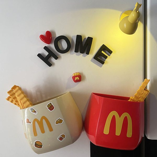 Ins McDonald Magnetic Absorption Storage Box Cute HOME Magnetic Manual DIY Decoration Magnet Stone Refrigerator Sticker