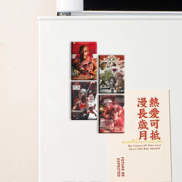 Michael Jordan Creative Refrigerator Sticker Magnet Original Character Design Star Surrounding Customizable - Image 3