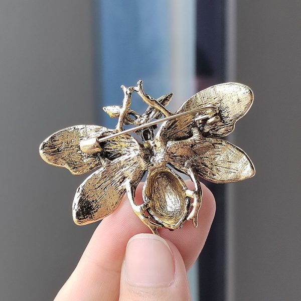 Exquisite insect fashion honey brooch, women's niche high-end sense, DIY diamond inlaid suit accessories - Image 4