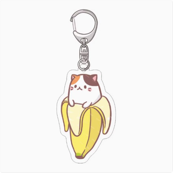 Banana Meow Black Banana Meow Old Man Banana Meow Long Hair Banana Meow Acrylic Keychain Pendant - 图片 5