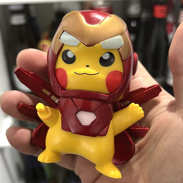 Pok é mon Iron Man Pikachu refrigerator sticker cute and creative magnetic suction 3D anime cartoon refrigerator decoration sticker - 图片 2